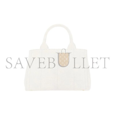 PRADA DENIM WHITE DENIM HAND BAG SHOULDER BAG 1BG439 (28*20*15cm) 
